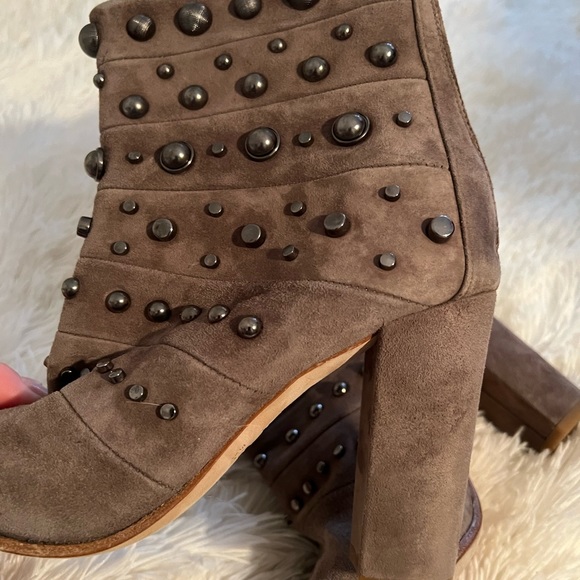 Badgley Mischka Suede Studded Booties - Picture 8 of 12